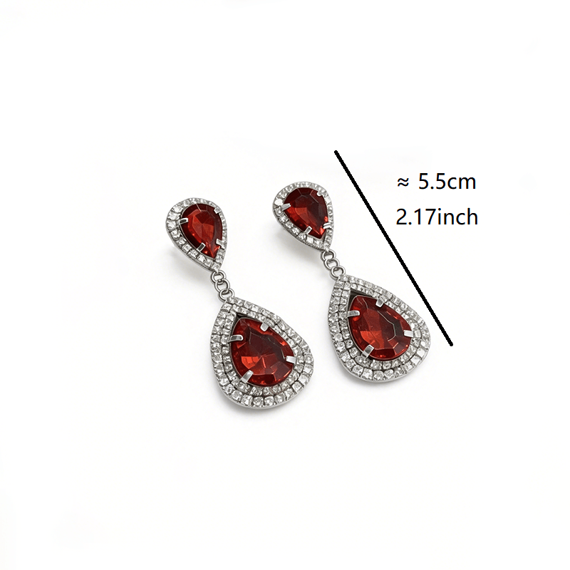 Modern Light Luxury Pear-shaped Multicolor Zircon Earrings